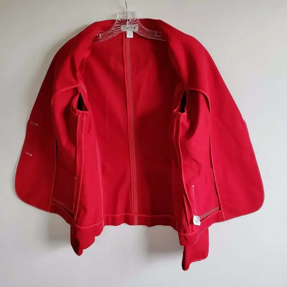 St. John Sport Women’s Matador Red Embroidered Piping Button Blazer